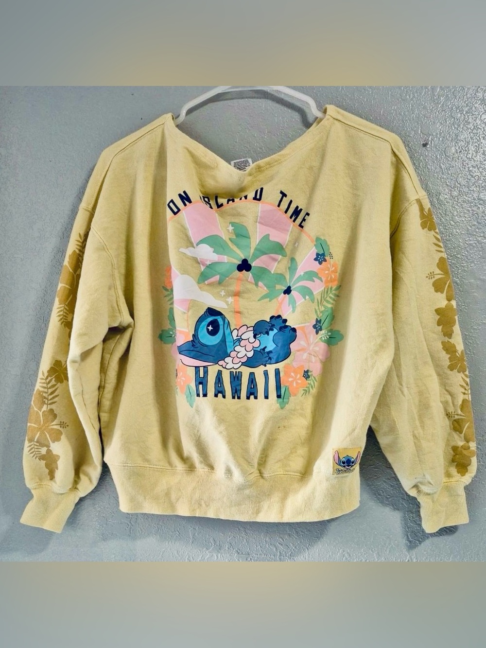 Disney Lilo and Stitch Hawaii Graphic Oversized Sweatshirt - Pastel Yellow